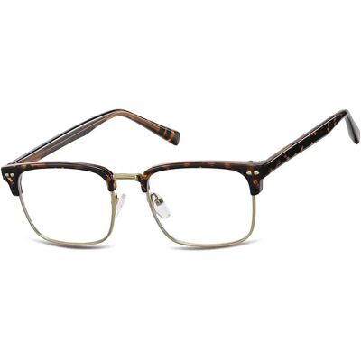 SUNOPTIC Okulary Półramkowe Zerówki Prostokątne Oprawki Korekcyjne 878e Panterkowy/złoty SUNOPTIC Okulary Półramkowe Zerówki Prostokątne Oprawki Korekcyjne 878e Panterkowy/złoty