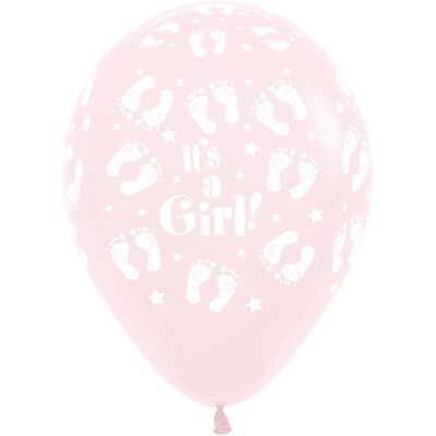 Balony Lateksowe Sempertex It'S A Girl Footprint - Pastel Matte Pink 30cm, 25 Szt. Balony Lateksowe Sempertex It'S A Girl Footprint - Pastel Matte Pink 30cm, 25 Szt.