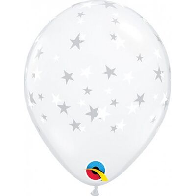 Balony QL - White Stars 5in Balony QL - White Stars 5in