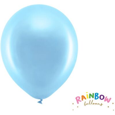 Party Deco Balony Rainbow 30cm Metalizowane, Niebieski (1 Op. / 100 Szt.) Party Deco Balony Rainbow 30cm Metalizowane, Niebieski (1 Op. / 100 Szt.)