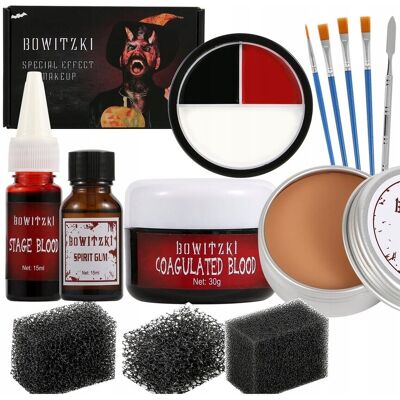 Bezmarkowe BLIZNY CHARAKTERYZACJA ZESTAW sztuczna blizna krew makeup Halloween makijaż Bezmarkowe BLIZNY CHARAKTERYZACJA ZESTAW sztuczna blizna krew makeup Halloween makijaż