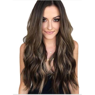 Inny producent Długa peruka falowana Ombre ciemny blond peruki dla kobiet, 60 cm Inny producent Długa peruka falowana Ombre ciemny blond peruki dla kobiet, 60 cm
