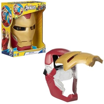Hasbro Elektroniczna maska Iron Mana z ruchomą wizjerem, z efektami świetlnymi, dla dziecka do przebraniu się za ulubionego bohatera, od 5 lat Hasbro Elektroniczna maska Iron Mana z ruchomą wizjerem, z efektami świetlnymi, dla dziecka do przebraniu się za ulubionego bohatera, od 5 lat