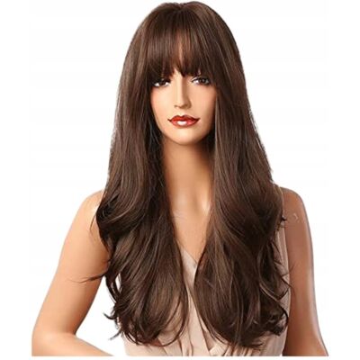 Inny producent Esmee Peruka Damska Długie Kręcone Włosy Syntetyczne Brązowa Z Grzywką 61Cm Inny producent Esmee Peruka Damska Długie Kręcone Włosy Syntetyczne Brązowa Z Grzywką 61Cm