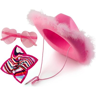 ALTERA Kapelusz Kowbojka Western Bądź Jak Barbie + Okulary Serca i Apaszka 3el ALTERA Kapelusz Kowbojka Western Bądź Jak Barbie + Okulary Serca i Apaszka 3el
