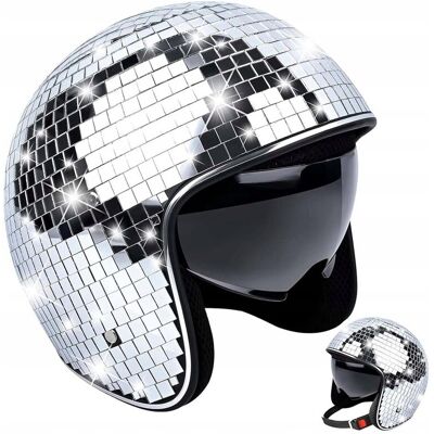 Bezmarkowe KASK DISCO KULA DYSKOTEKOWA hełm przebranie S 50-55cm lustrzany błyszczący Bezmarkowe KASK DISCO KULA DYSKOTEKOWA hełm przebranie S 50-55cm lustrzany błyszczący