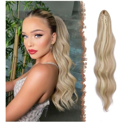 Inny producent Koński ogon klips doczepiane Treska Peruka damska 50cm Brudny Blond pasemka Inny producent Koński ogon klips doczepiane Treska Peruka damska 50cm Brudny Blond pasemka