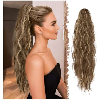 Inny producent Koński ogon klips doczepiane Treska Peruka damska 63 cm Jasny brąz pasemka Inny producent Koński ogon klips doczepiane Treska Peruka damska 63 cm Jasny brąz pasemka