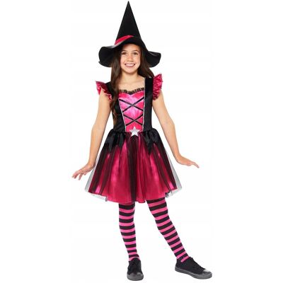 AMSCAN Kostium dziecięcy Czarownica Różowa Sukienka Halloween 6-8 lat 116-128 cm AMSCAN Kostium dziecięcy Czarownica Różowa Sukienka Halloween 6-8 lat 116-128 cm