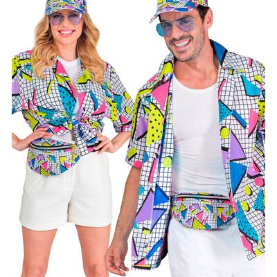 Widmann XXL funky biały shirt - styl lat 80 Widmann XXL funky biały shirt - styl lat 80