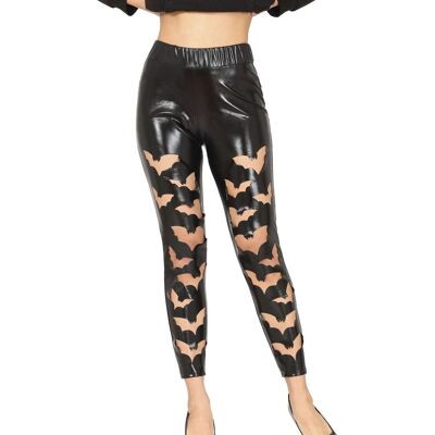 Marka Mody Model - Nietoperz Skórzane Legginsy z Syntetycznej Skóry Marka Mody Model - Nietoperz Skórzane Legginsy z Syntetycznej Skóry