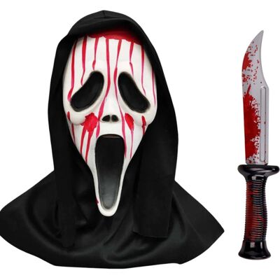 Inny producent Maska Krzyk i Nóż na Halloween Kostium Przebranie Scream Strój Straszny Inny producent Maska Krzyk i Nóż na Halloween Kostium Przebranie Scream Strój Straszny