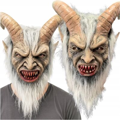 Labello MASKA LATEKSOWA KRAMPUS DIABEŁ DEMON LUFYCER Z ROGAMI HALLOWEEN PRZEBRANIE Labello MASKA LATEKSOWA KRAMPUS DIABEŁ DEMON LUFYCER Z ROGAMI HALLOWEEN PRZEBRANIE