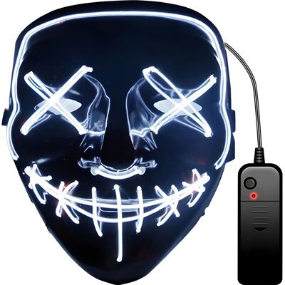 Retoo Maska Led Świecąca Ledowa Halloween Impreza Purge - Biała Retoo Maska Led Świecąca Ledowa Halloween Impreza Purge - Biała