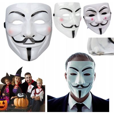 brak danych Maska Na Twarz Przebranie Na Halloween Anonymus Biala Kostium Solidna V brak danych Maska Na Twarz Przebranie Na Halloween Anonymus Biala Kostium Solidna V