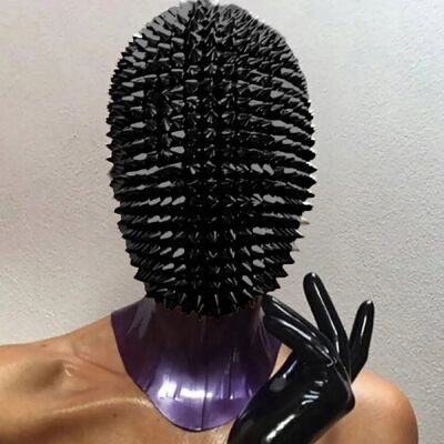 inna (Inny) Maska z kolcami lateksowa czarna oryginalny dodatek do cosplayu i imprez te inna (Inny) Maska z kolcami lateksowa czarna oryginalny dodatek do cosplayu i imprez te