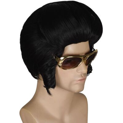 Inny producent Męska Peruka w Stylu Lat 50-60 Elvis Zestaw z Okularami Obwód 56 cm Czarna Inny producent Męska Peruka w Stylu Lat 50-60 Elvis Zestaw z Okularami Obwód 56 cm Czarna