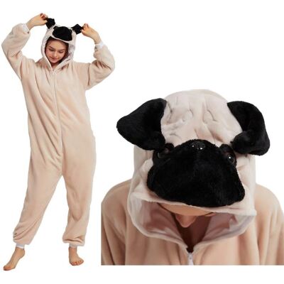 Bestomi MOPS Pies Piesek PIŻAMA Kombinezon Przebranie Kigurumi Onesie L 165-174 cm Bestomi MOPS Pies Piesek PIŻAMA Kombinezon Przebranie Kigurumi Onesie L 165-174 cm