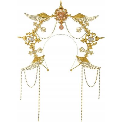 Inny producent OPASKA AUREOLA ZŁOTA TIARA KORONA NA GŁOWĘ KOSTIUM COSPLAY METALOWA HALO Inny producent OPASKA AUREOLA ZŁOTA TIARA KORONA NA GŁOWĘ KOSTIUM COSPLAY METALOWA HALO