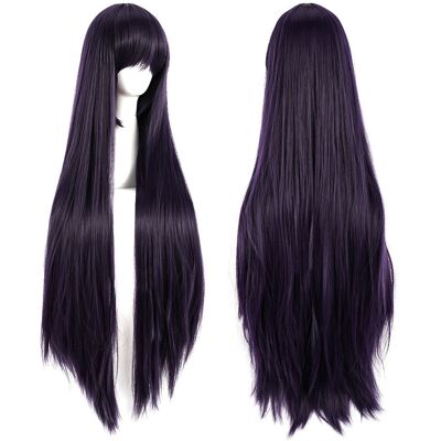 Zolta Peruka czarno fioletowa długa 80 cm z grzywką proste włosy cosplay Zolta Peruka czarno fioletowa długa 80 cm z grzywką proste włosy cosplay
