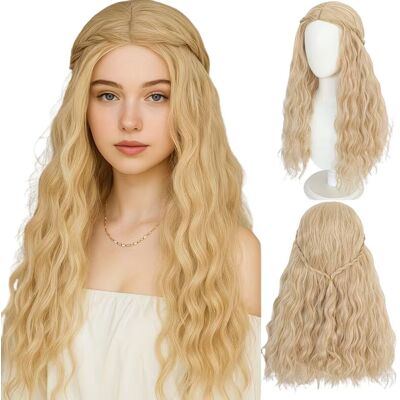 Inny producent Peruka Damska Blond Fale Loki Splecione z Tyłu Długie Włosy Księżniczka Inny producent Peruka Damska Blond Fale Loki Splecione z Tyłu Długie Włosy Księżniczka
