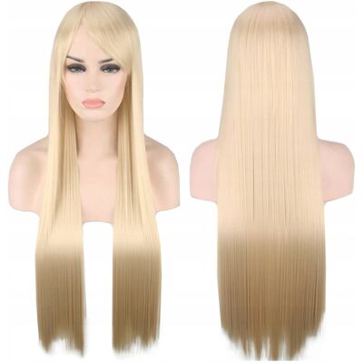 Luvu Peruka długa blond prosta cosplay grzywka Luvu Peruka długa blond prosta cosplay grzywka