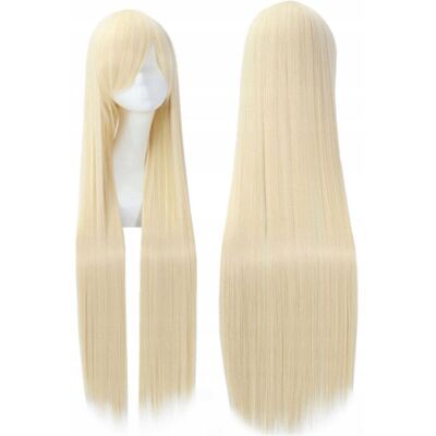 Luvu Peruka długa blond prosta z grzywką cosplay Luvu Peruka długa blond prosta z grzywką cosplay