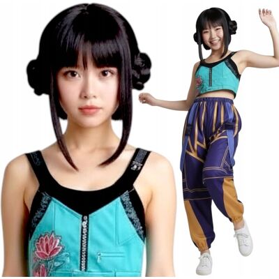 Inny producent Peruka dziecięca KPop K-Pop czarna Zoey Cosplay Huntrix Demon Hunters Inny producent Peruka dziecięca KPop K-Pop czarna Zoey Cosplay Huntrix Demon Hunters