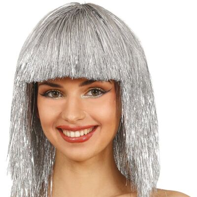 Guirca Peruka 'Glam' Z Grzywką Srebrna Guirca Peruka 'Glam' Z Grzywką Srebrna