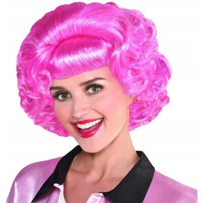 AMSCAN Peruka Grease Frenchy Różowa Loki Karnawał roz. uniwersalny AMSCAN Peruka Grease Frenchy Różowa Loki Karnawał roz. uniwersalny