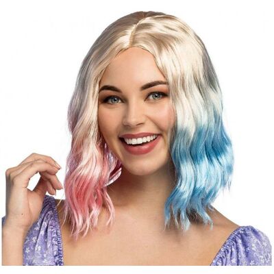 GODAN Peruka Jenny różowo-niebiesko-blond – pastelowa peruka na imprezę GODAN Peruka Jenny różowo-niebiesko-blond – pastelowa peruka na imprezę
