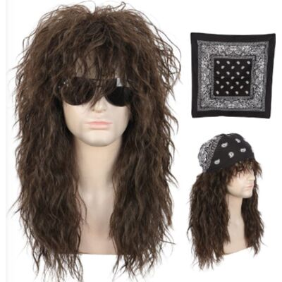 Inna producent Peruka Karlery Barwena Kręcona Brązowa Styl 70s 80s Punk Rocker Dla Dorosł Inna producent Peruka Karlery Barwena Kręcona Brązowa Styl 70s 80s Punk Rocker Dla Dorosł