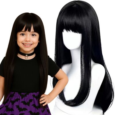 Hopki Peruka Kuromi Czarna Z Grzywką Dla Dzieci Włosy Strój Na Halloween Karnawał Hopki Peruka Kuromi Czarna Z Grzywką Dla Dzieci Włosy Strój Na Halloween Karnawał