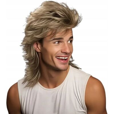 Inna producent Peruka Mullet Retro Blond Lata 80 Cosplay Kostium Przebranie Realistyczna Inna producent Peruka Mullet Retro Blond Lata 80 Cosplay Kostium Przebranie Realistyczna