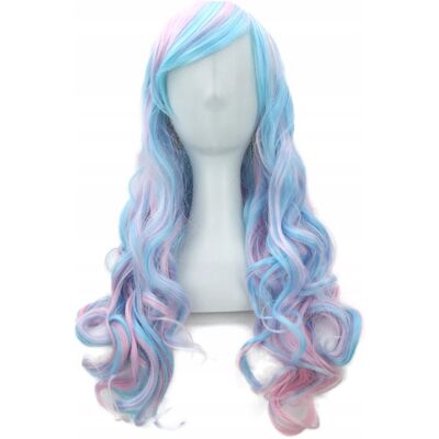 DKM Peruka ombre cosplay 70 cm glam rock niebie-różowa DKM Peruka ombre cosplay 70 cm glam rock niebie-różowa