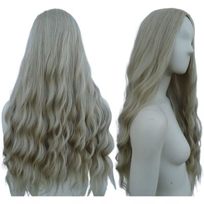 Wonderlandia Peruka Platynowy Zimny Jasny Blond Loki Fale Długa Bez Grzywki Gęsta Hr Wonderlandia Peruka Platynowy Zimny Jasny Blond Loki Fale Długa Bez Grzywki Gęsta Hr