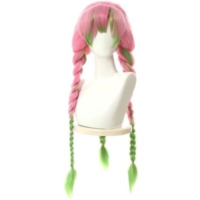 Hopki Peruka Włosy Kanroji Mitsuri Kostium Anime Cosplay Hopki Peruka Włosy Kanroji Mitsuri Kostium Anime Cosplay