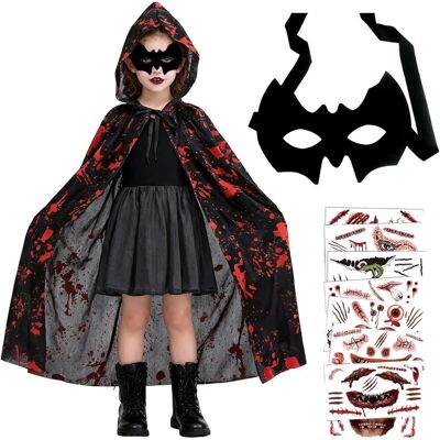 nieznany producent Przebranie dla Dzieci na Halloween Wampir Peleryna Maska Tatuaże Tymczasowe nieznany producent Przebranie dla Dzieci na Halloween Wampir Peleryna Maska Tatuaże Tymczasowe