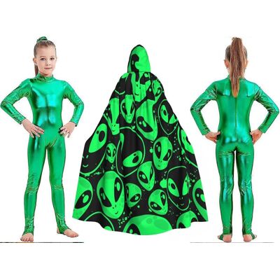 ALTERA STRÓJ ALIEN OBCY KOSMITA PŁASZCZ+METALICZNY KOMBINEZON HALLOWEEN DUCH 128/134 ALTERA STRÓJ ALIEN OBCY KOSMITA PŁASZCZ+METALICZNY KOMBINEZON HALLOWEEN DUCH 128/134