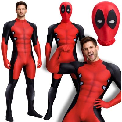 Hopki STRÓJ DEADPOOL PRZEBRANIE NAJEMNIK KOSTIUM COSPLAY SKIN KARNAWAŁ 164 170 CM Hopki STRÓJ DEADPOOL PRZEBRANIE NAJEMNIK KOSTIUM COSPLAY SKIN KARNAWAŁ 164 170 CM