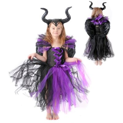 Cogio Strój DIABOLINA kostium Czarownica MALEFICENT suknia rogi skrzydła 128-134 Cogio Strój DIABOLINA kostium Czarownica MALEFICENT suknia rogi skrzydła 128-134