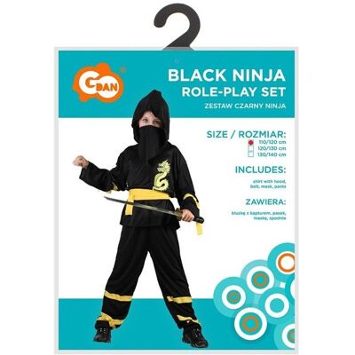 GODAN Strój dla dzieci Czarny Ninja rozm.120/130cm GODAN Strój dla dzieci Czarny Ninja rozm.120/130cm