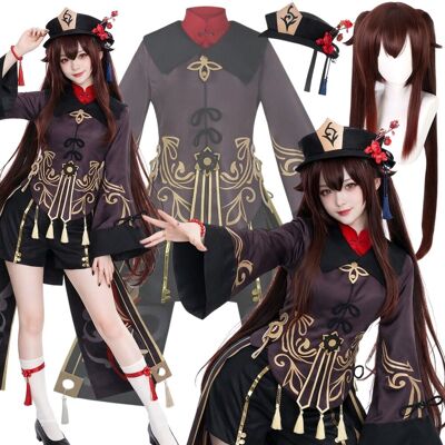 Hopki STRÓJ HU TAO GENSHIN IMPACT COSPLAY WOJOWNICZKA PERUKA KONWENT XS 152 158 Hopki STRÓJ HU TAO GENSHIN IMPACT COSPLAY WOJOWNICZKA PERUKA KONWENT XS 152 158