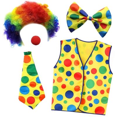 Hopki Strój Klaun Błazen Peruka Kamizelka Halloween S-L Hopki Strój Klaun Błazen Peruka Kamizelka Halloween S-L