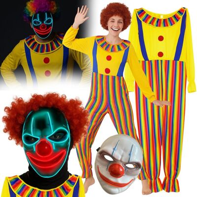 Hopki STRÓJ KLAUN CYRKOWIEC BŁAZEN TREFNIŚ HALLOWEEN MASKA LED 170 176 182 M/L Hopki STRÓJ KLAUN CYRKOWIEC BŁAZEN TREFNIŚ HALLOWEEN MASKA LED 170 176 182 M/L