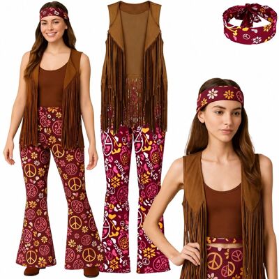 Hopki STRÓJ KOSTIUM HIPIS HIPISKA ABBA DZWONY LATA 60 70 80 6W1 L XL 176 182 CM Hopki STRÓJ KOSTIUM HIPIS HIPISKA ABBA DZWONY LATA 60 70 80 6W1 L XL 176 182 CM