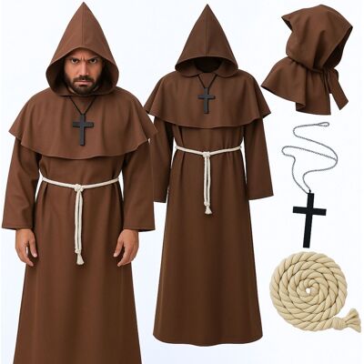 Hopki Strój Kostium Przebranie Habit Mnich Ksiądz Zakonnik Na Halloween Xl / 2Xl Hopki Strój Kostium Przebranie Habit Mnich Ksiądz Zakonnik Na Halloween Xl / 2Xl