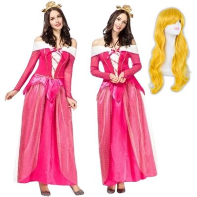 Hopki Strój Kostium Sukienka Aurora Księżniczka Cosplay Dla Dorosłych Xs S 164 170 Peruka Hopki Strój Kostium Sukienka Aurora Księżniczka Cosplay Dla Dorosłych Xs S 164 170 Peruka