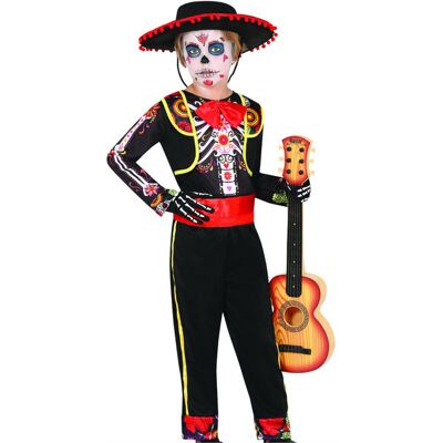 Dziecięcy kostium skeleta mariachi - Kurtka, kombinezon, muszka, pasek - Guirca Dziecięcy kostium skeleta mariachi - Kurtka, kombinezon, muszka, pasek - Guirca