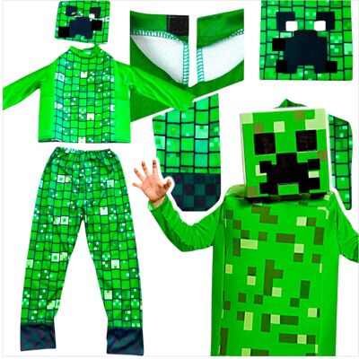 WKS STRÓJ MINECRAFT PRZEBRANIE DLA CHŁOPCA CREEPER KOMPLET MASKA KOSTIUM NA BAL WKS STRÓJ MINECRAFT PRZEBRANIE DLA CHŁOPCA CREEPER KOMPLET MASKA KOSTIUM NA BAL